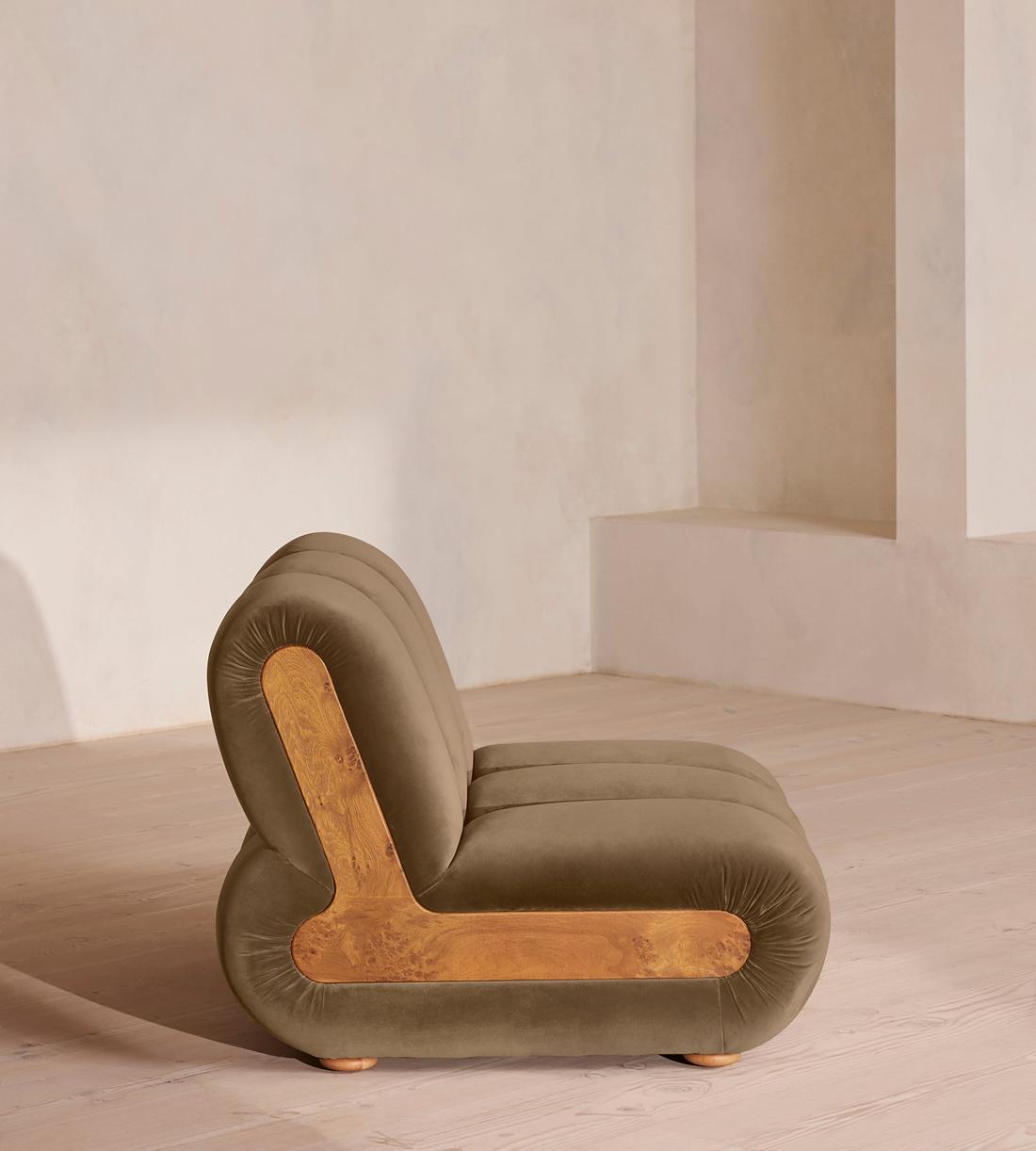Noelle Modular Sofa - Straight Module - Velvet - Truffle - UK - Image 8