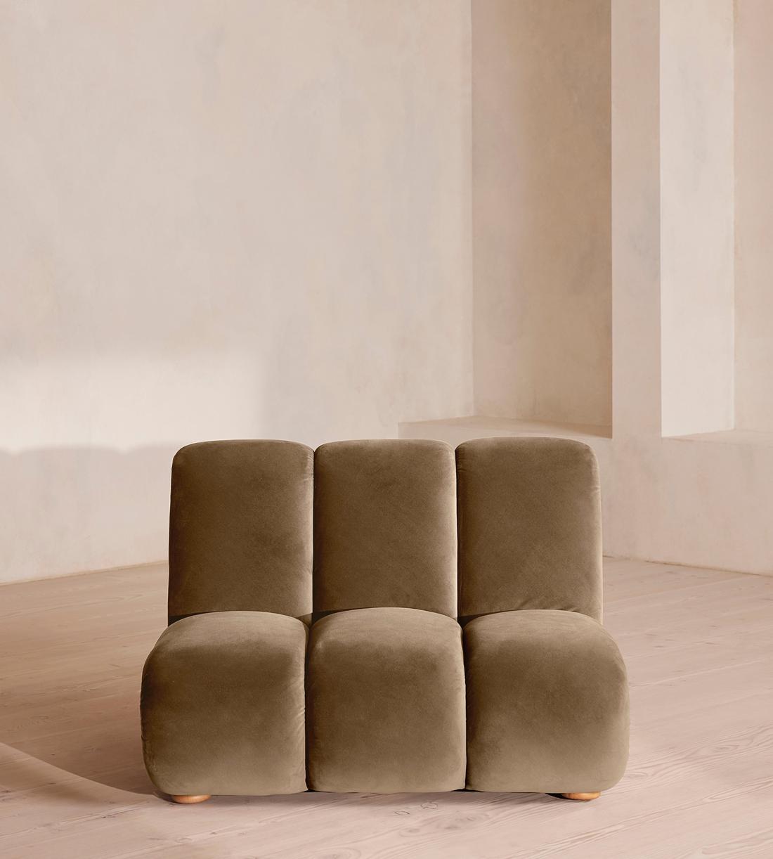 Noelle Sectional Armchair - Velvet - Truffle - US - Listing - Image 1