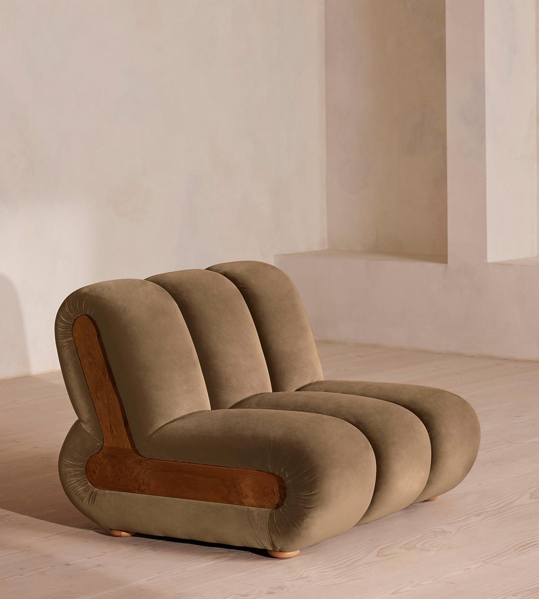 Noelle Sectional Armchair - Velvet - Truffle - US - Listing - Image 2