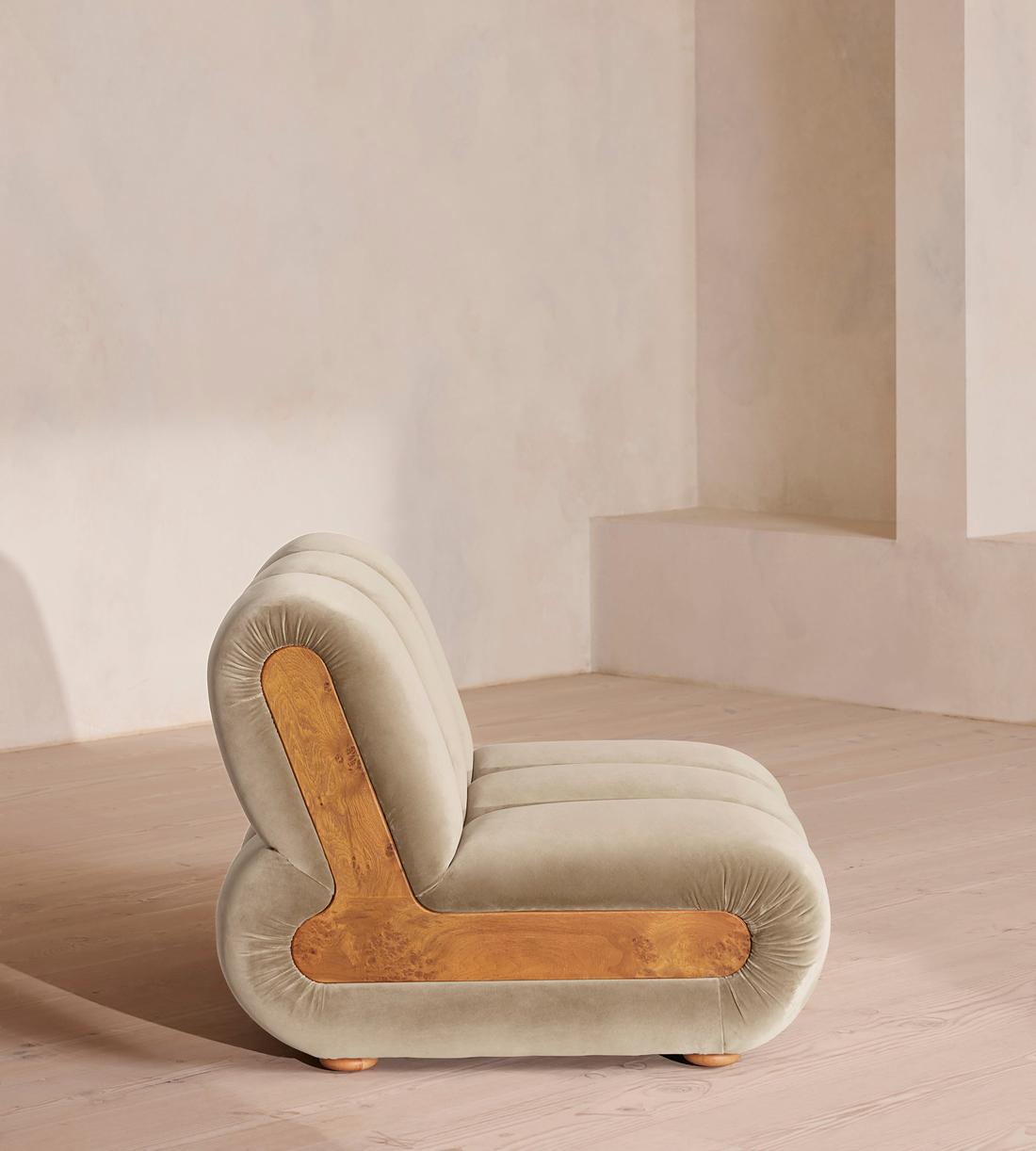 Noelle Sectional Armchair - Velvet - Oyster - US - Images - Image 3