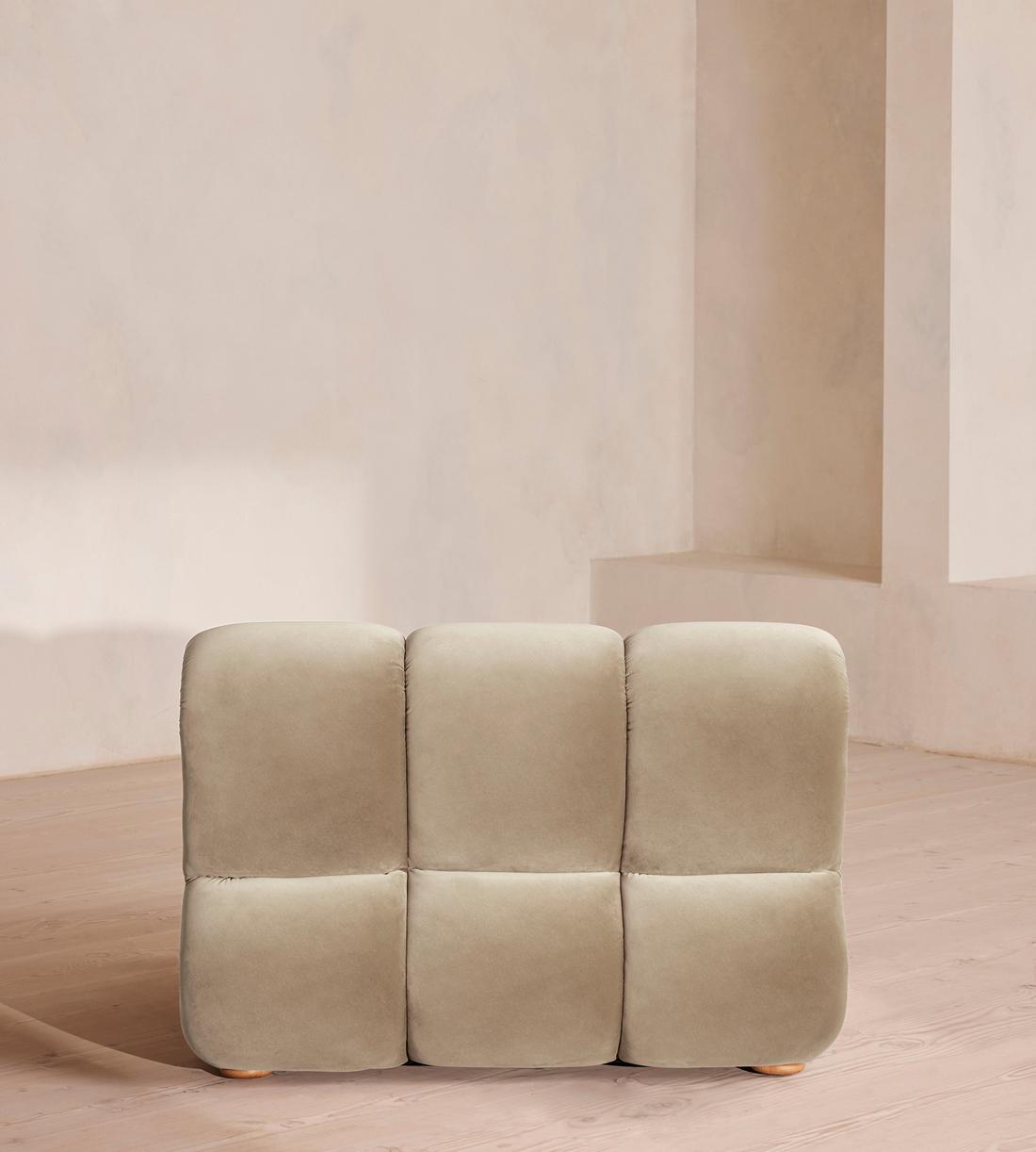 Noelle Sectional Armchair - Velvet - Oyster - US - Images - Image 4