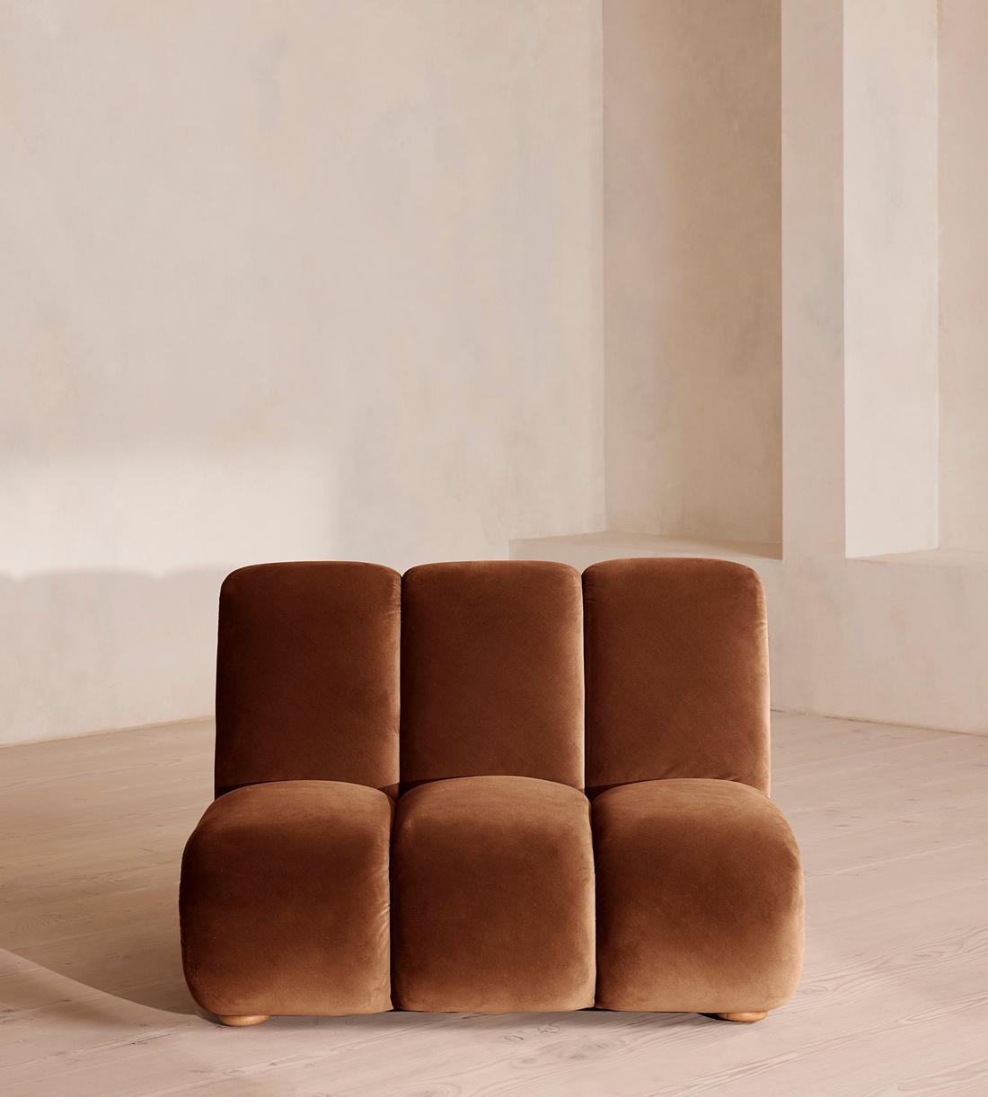 Noelle Modular Armchair - Velvet - Cinnamon - UK - Listing - Image 1