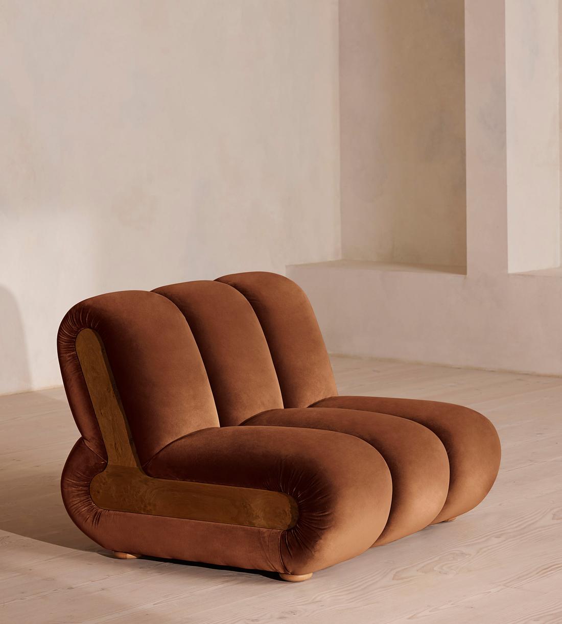 Noelle Modular Armchair - Velvet - Cinnamon - UK - Listing - Image 2