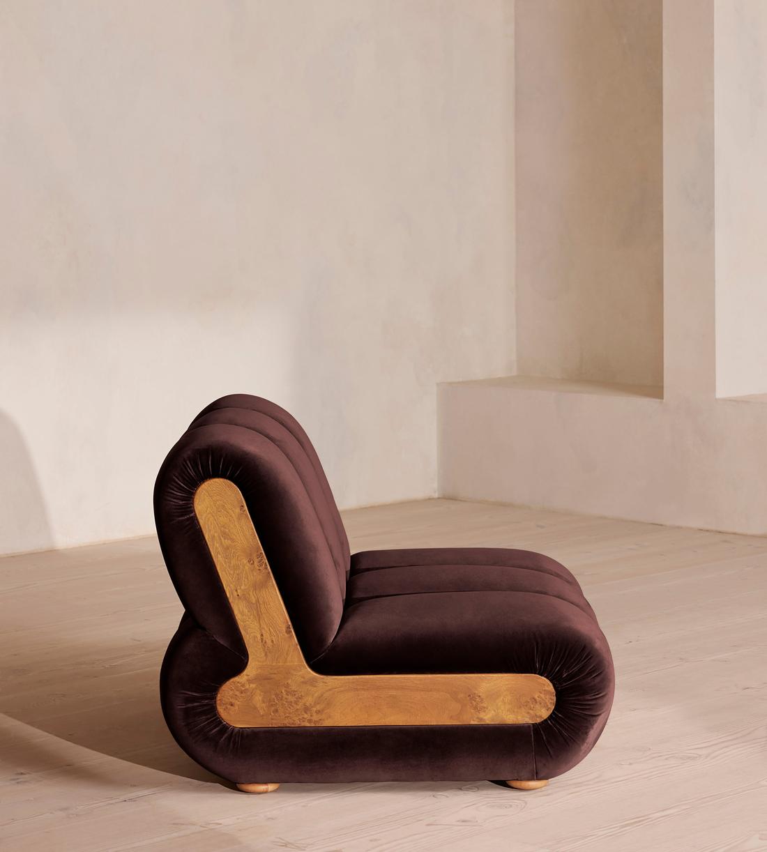 Noelle Modular Sofa - Straight Module - Velvet - Aubergine - UK - Image 8