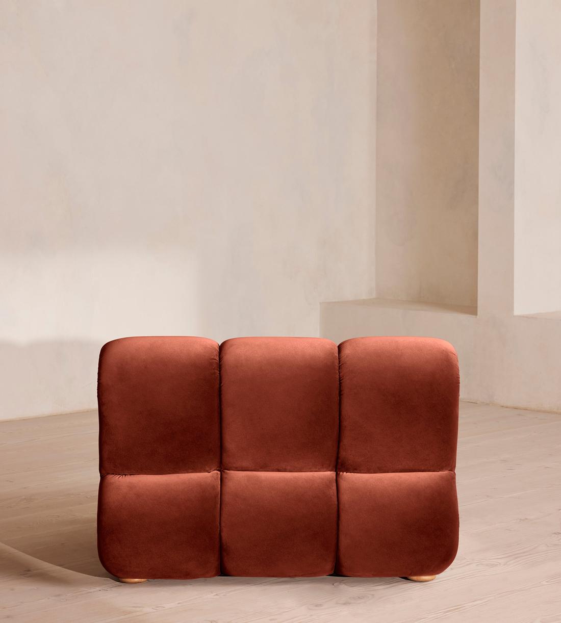 Noelle Sectional Sofa - Straight Module - Velvet Rust - US - Image 4