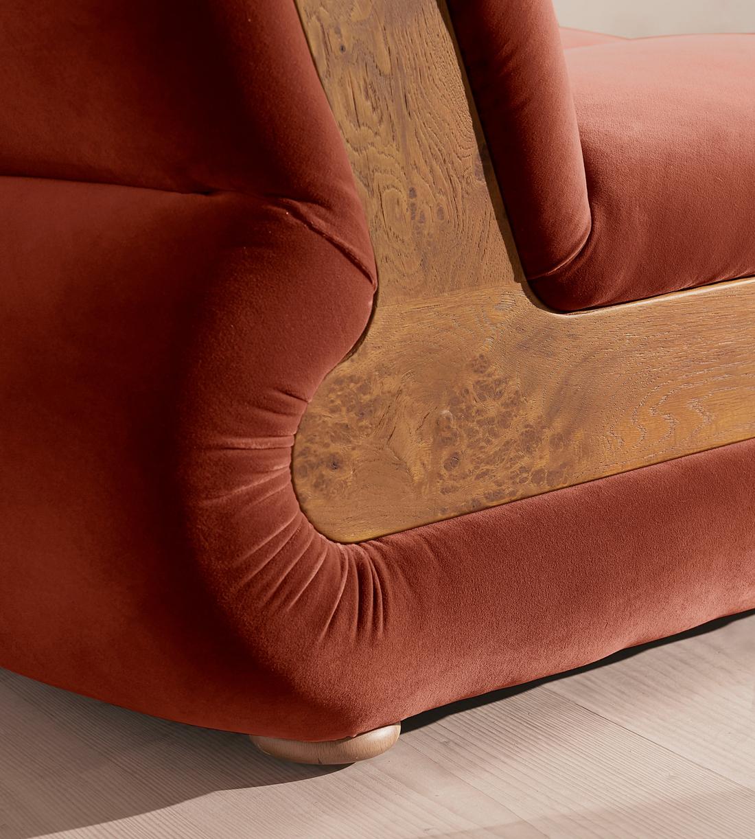 Noelle Sectional Sofa - Straight Module - Velvet Rust - US - Image 5