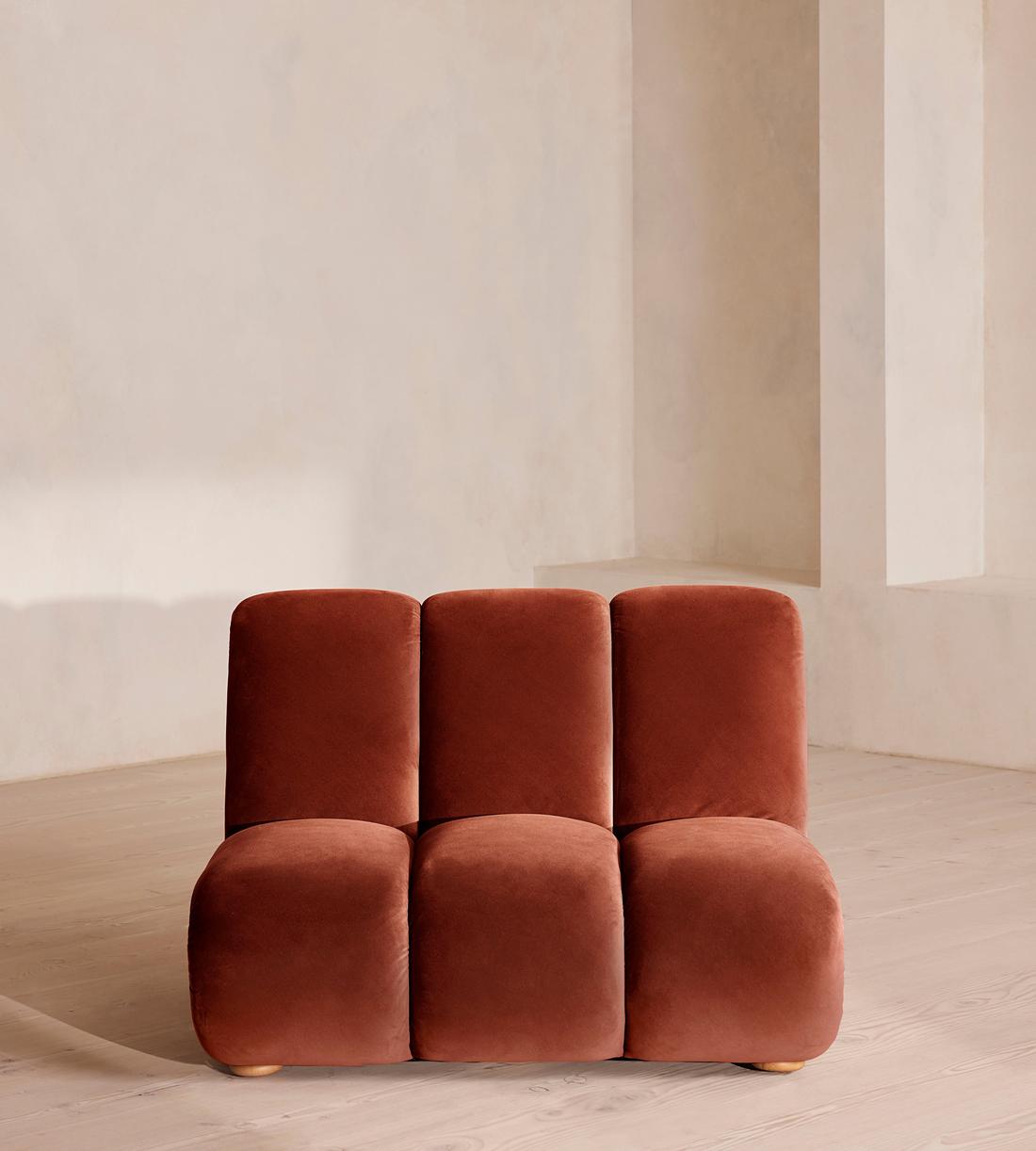 Noelle Sectional Armchair - Velvet Rust - US - Listing - Image 1