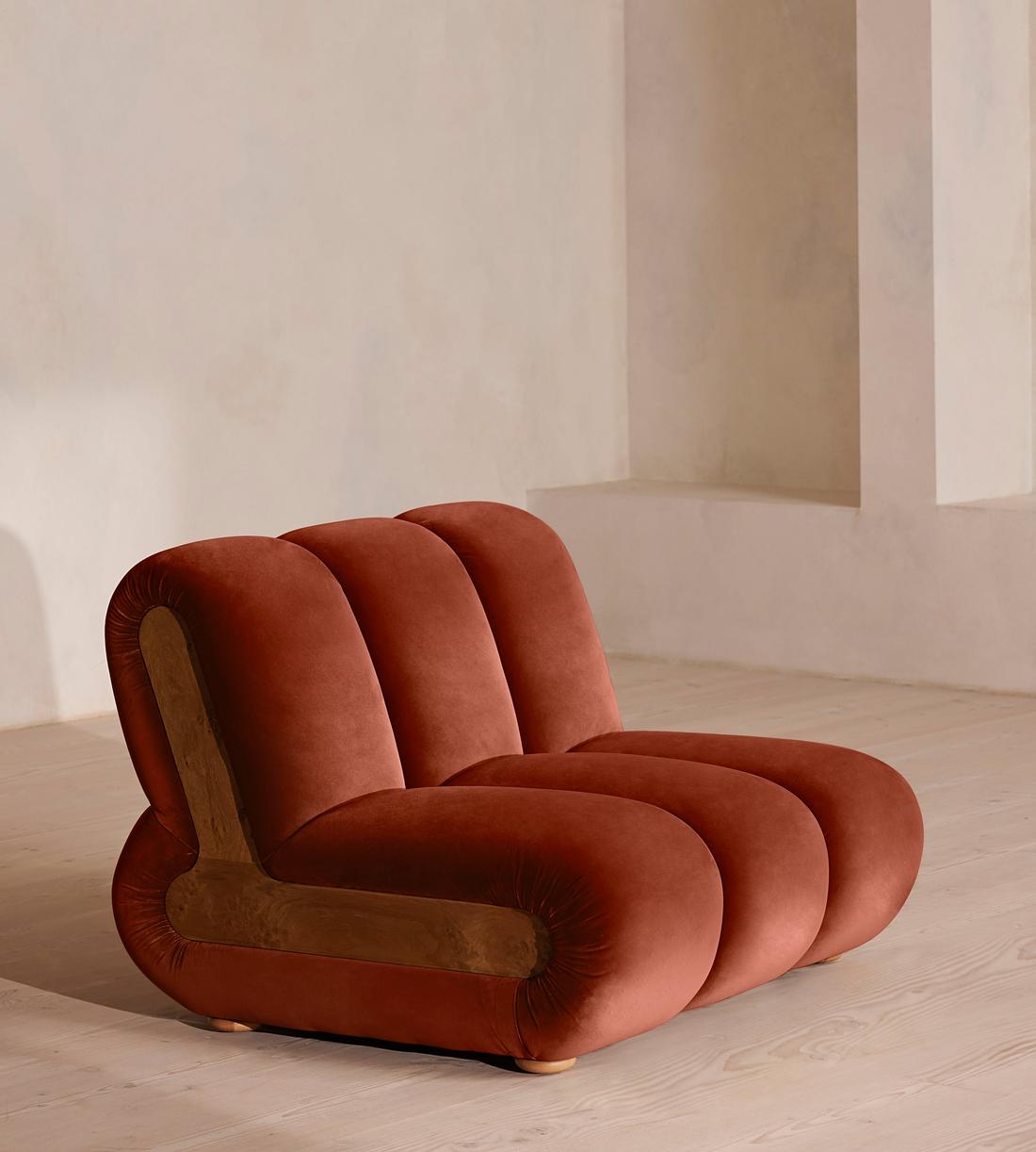 Noelle Sectional Armchair - Velvet Rust - US - Listing - Image 2