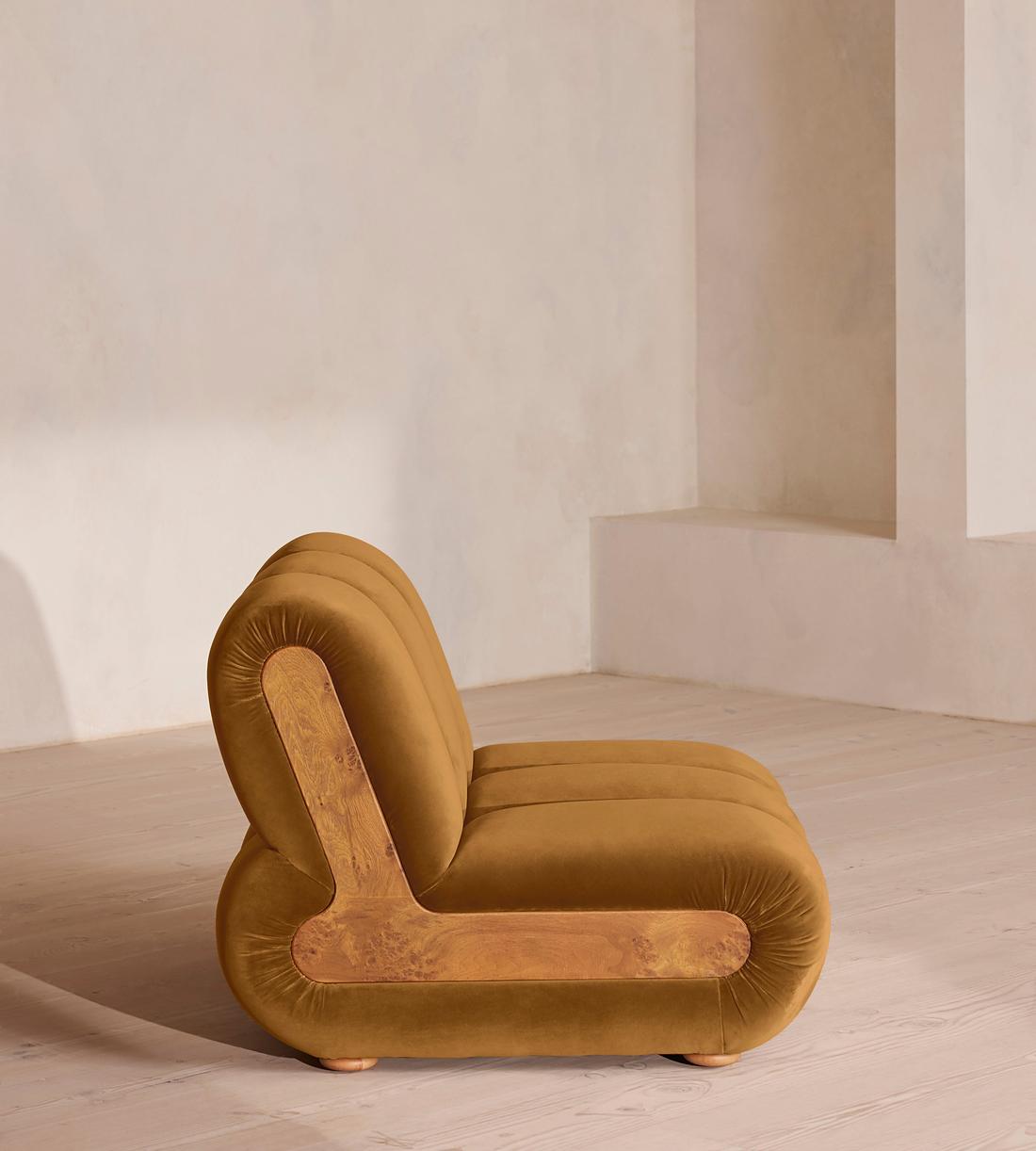 Noelle Modular Sofa - Curved Module - Velvet Mustard - Image 4