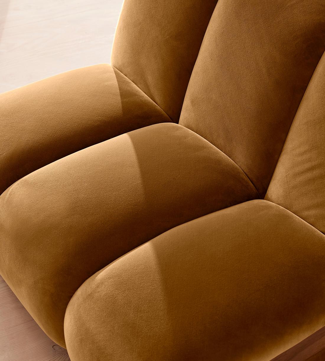Noelle Sectional Sofa - Curved Module - Velvet Mustard - US - Image 6