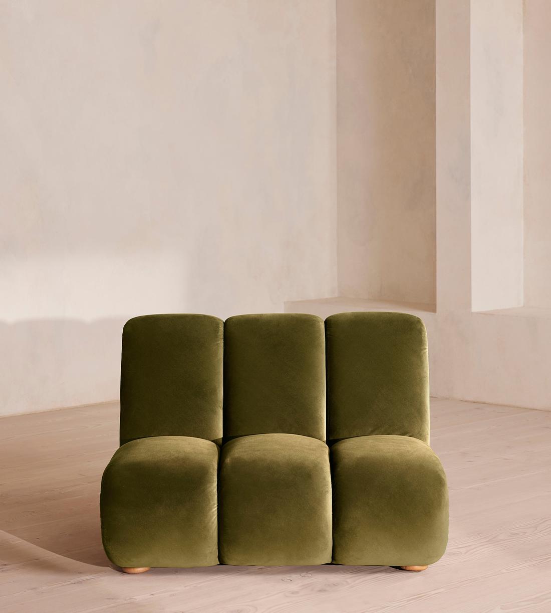Noelle Sectional Armchair - Velvet Olive - US - Listing - Image 1