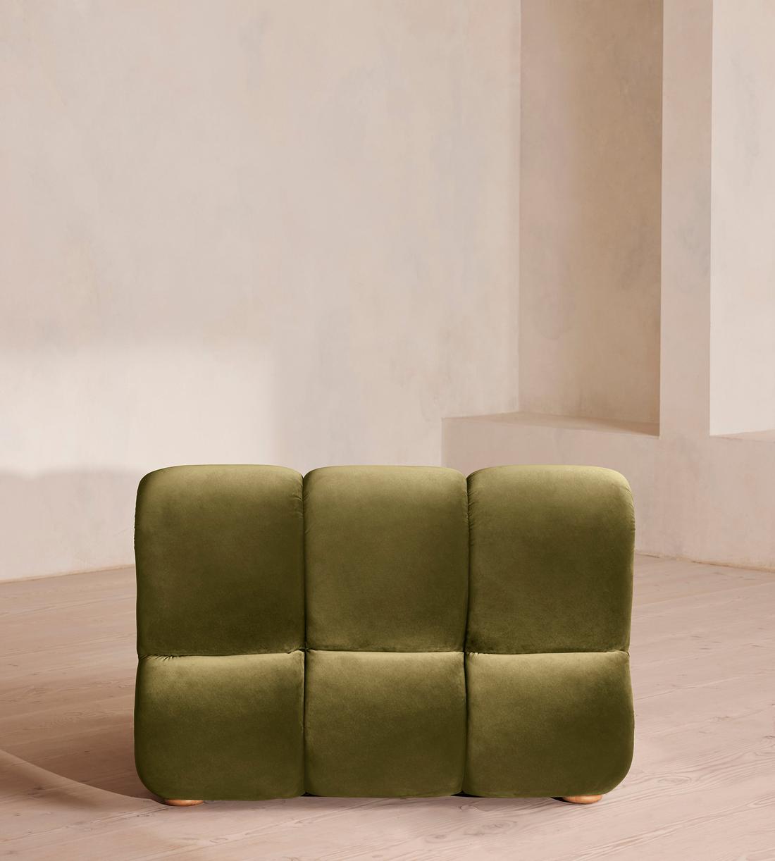 Noelle Modular Sofa - Curved Module - Velvet Olive - Image 4