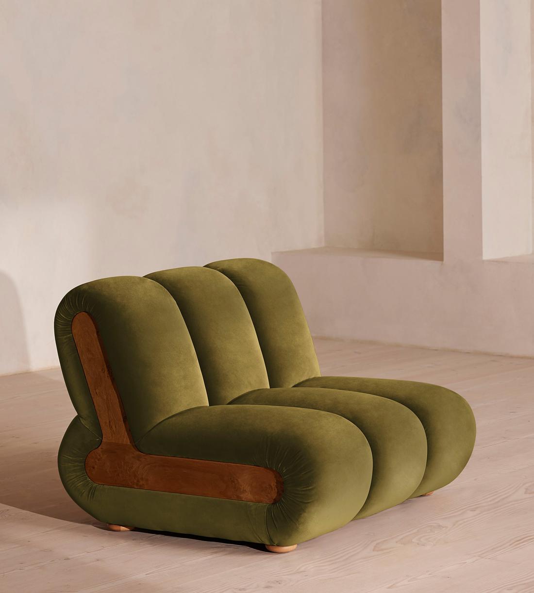 Noelle Sectional Sofa - Straight Module - Velvet Olive - US - Image 2
