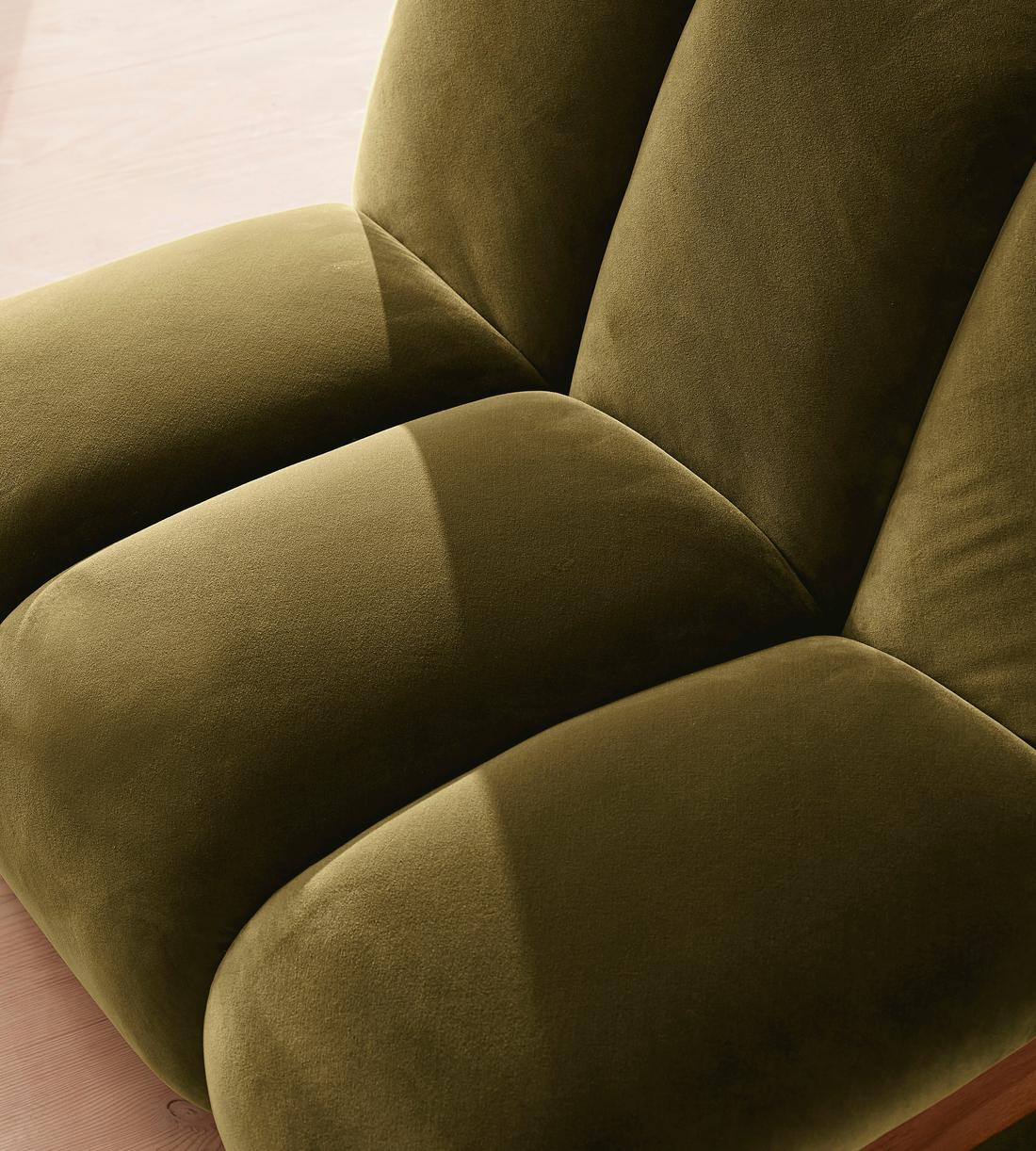 Noelle Sectional Sofa - Straight Module - Velvet Olive - US - Image 5