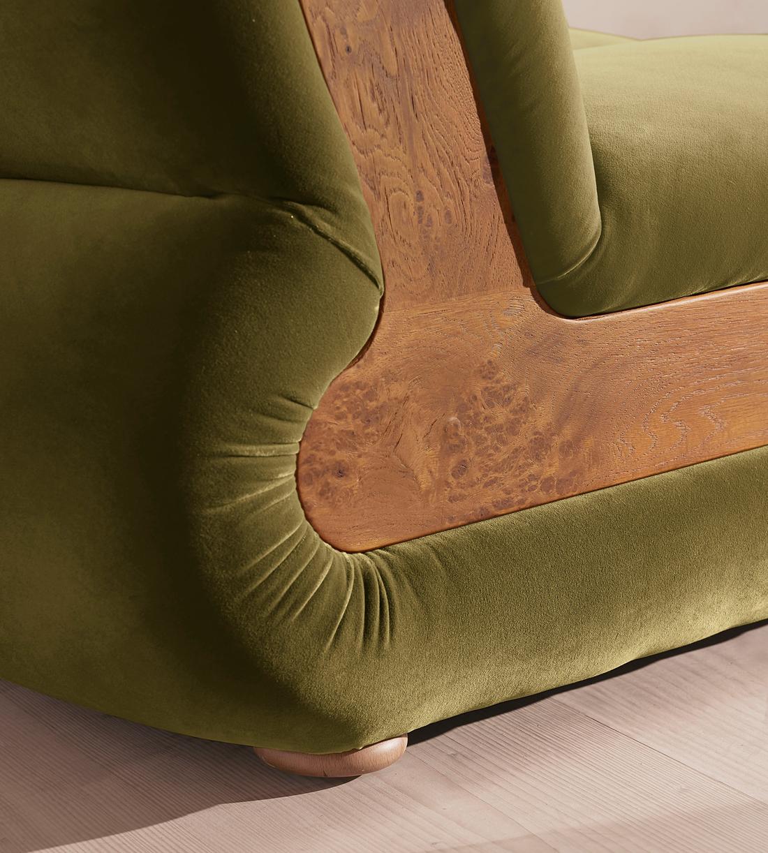 Noelle Sectional Sofa - Straight Module - Velvet Olive - US - Image 6