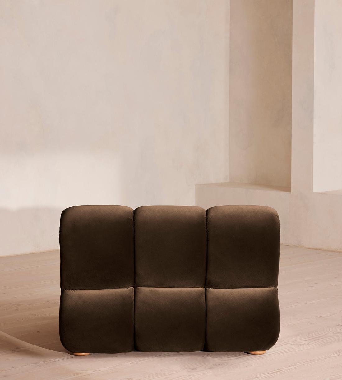 Noelle Sectional Armchair - Velvet Chocolate Brown - US - Images - Image 4