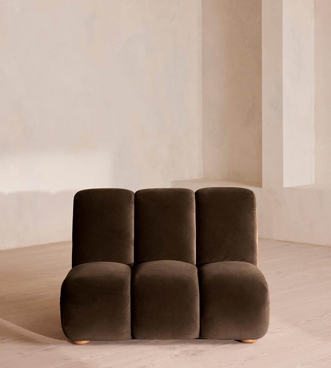 Noelle Sectional Sofa - Straight Module - Velvet Chocolate Brown - US - Image 1