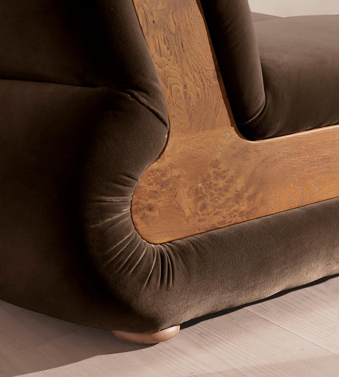 Noelle Sectional Sofa - Straight Module - Velvet Chocolate Brown - US - Image 6