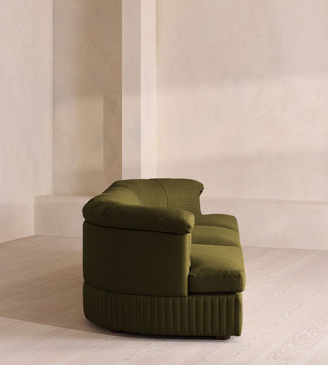 Oona Deep Sit Modular Sofa - Four Seater - Linen - Olive - UK - Images - Image 3