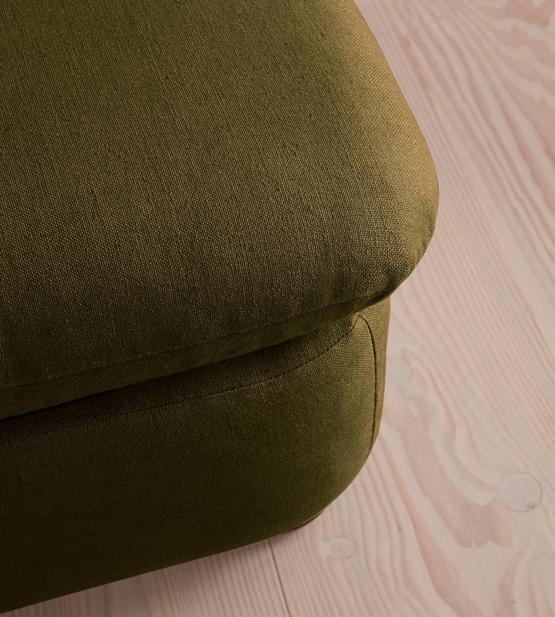 Rava Modular Sofa - Left Arm Module - Linen - Olive - Image 4