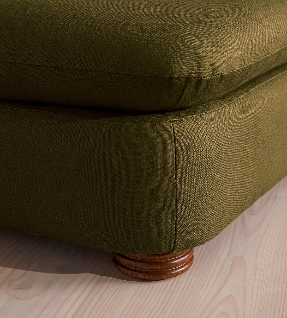 Rava Modular Sofa - Left Arm Module - Linen - Olive - Image 5