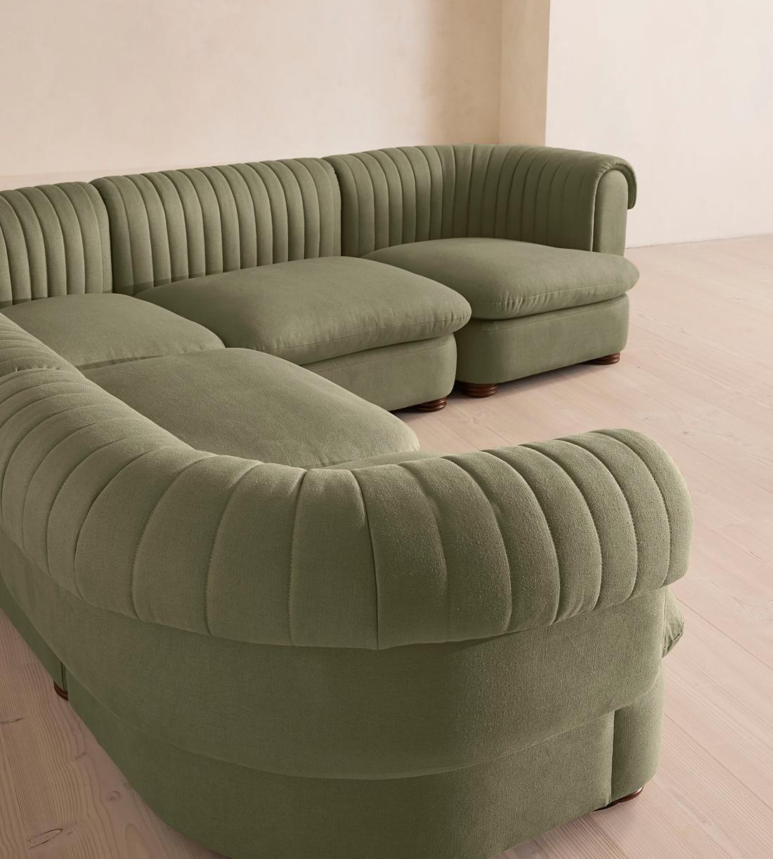 Rava Sectional Sofa - Corner Sofa - Linen - Sage - US - Images - Image 4