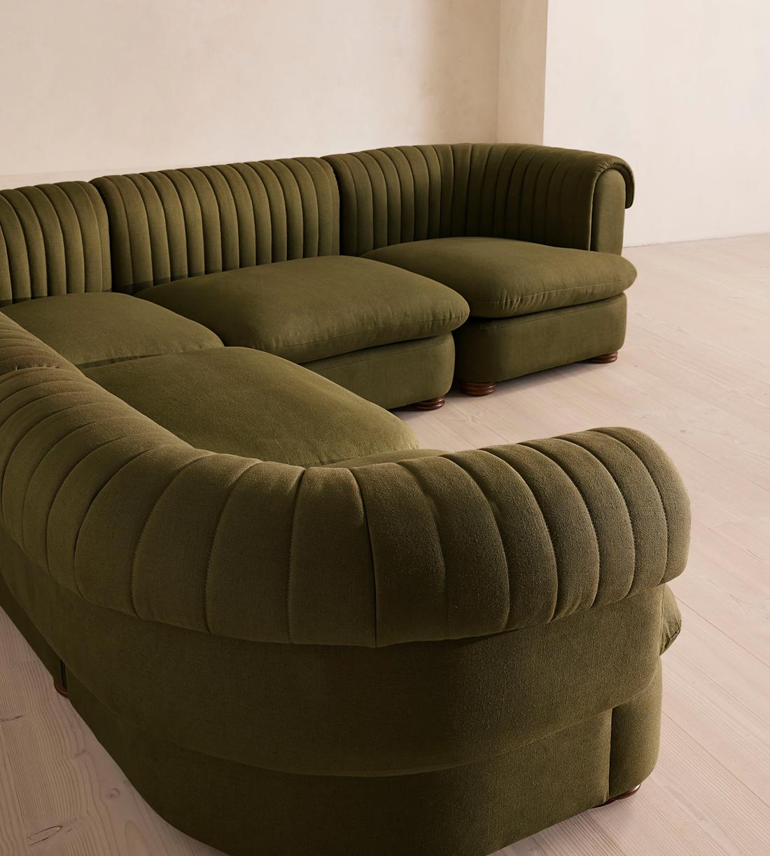 Rava Sectional Sofa - Corner Sofa - Linen - Olive - US - Images - Image 4