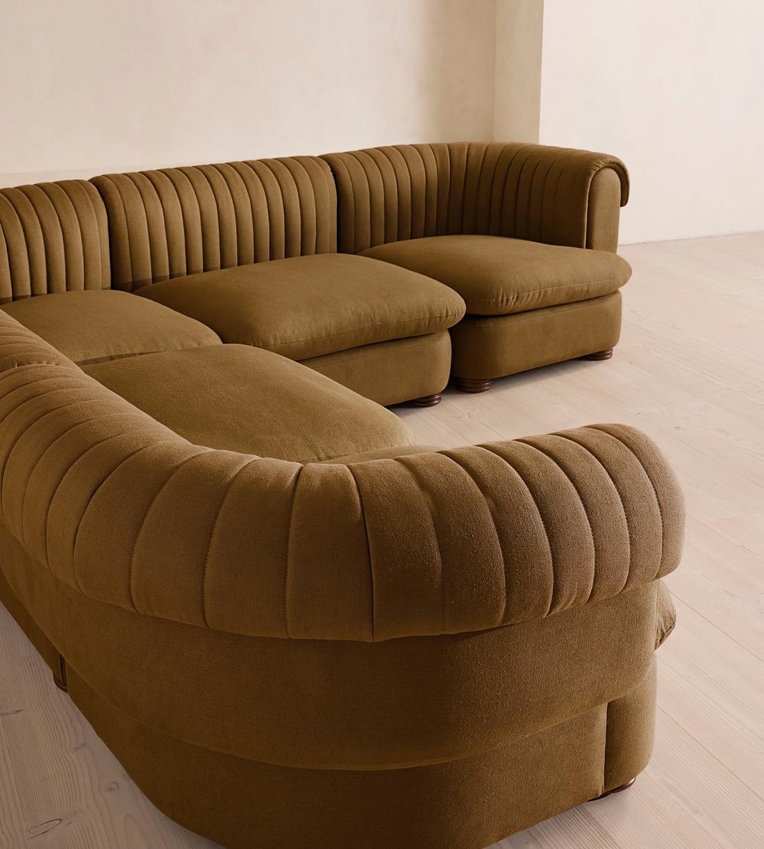 Rava Sectional Sofa - Corner Sofa - Linen - Ochre - US - Images - Image 4