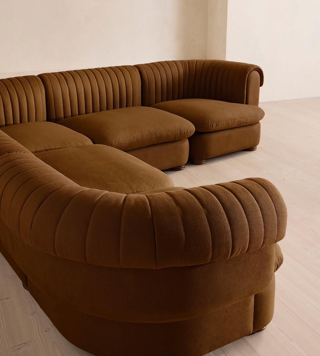 Rava Sectional Sofa - Corner Sofa - Linen - Terracotta - US - Images - Image 4