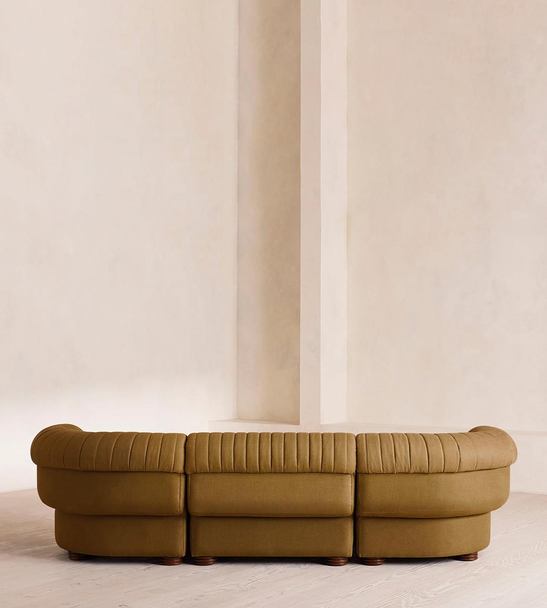 Rava Sectional Sofa - Four Seater - Velvet - Ochre - US - Images - Image 4