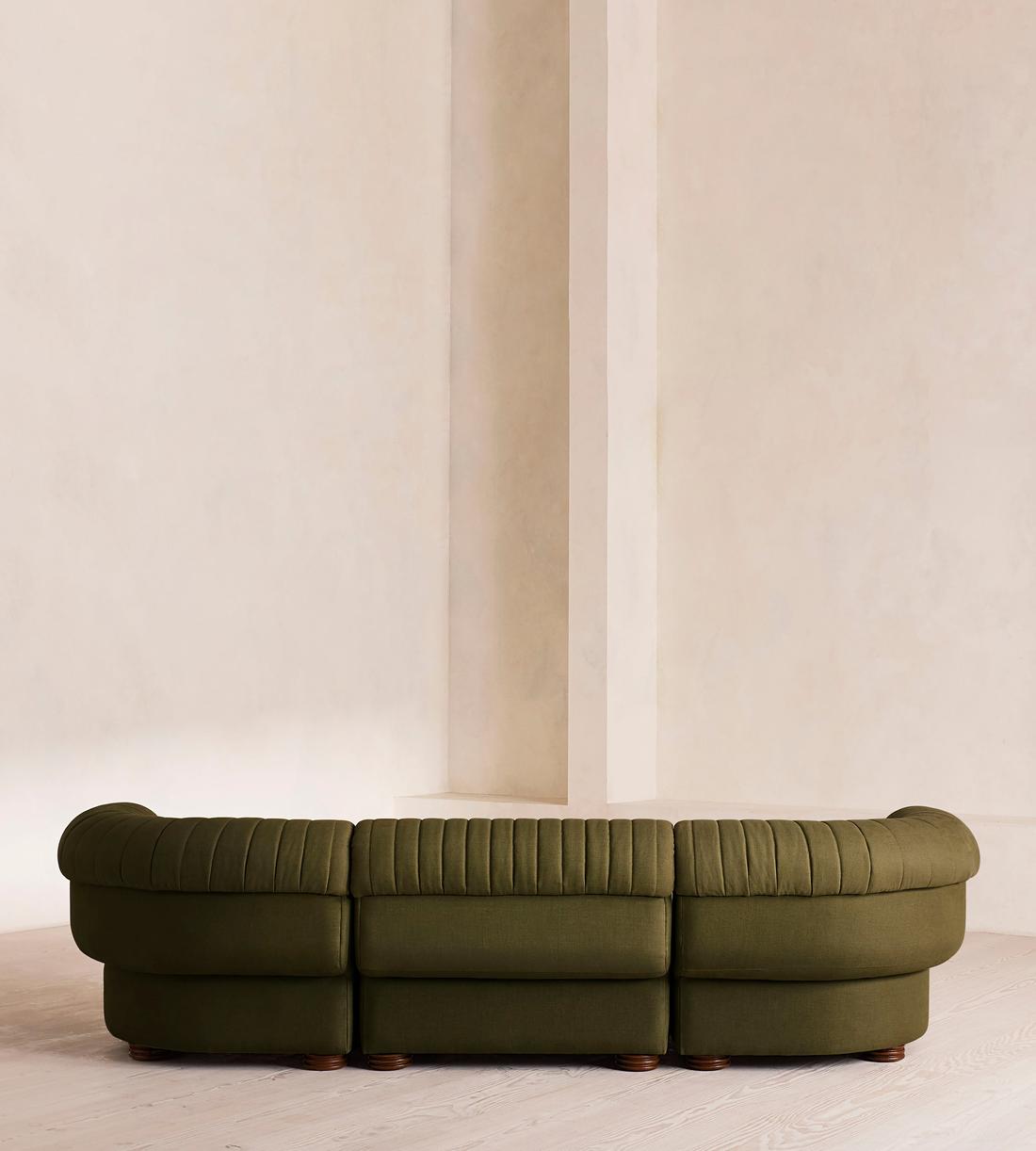 Rava Modular Sofa - Four Seater - Linen - Olive - Images - Image 4