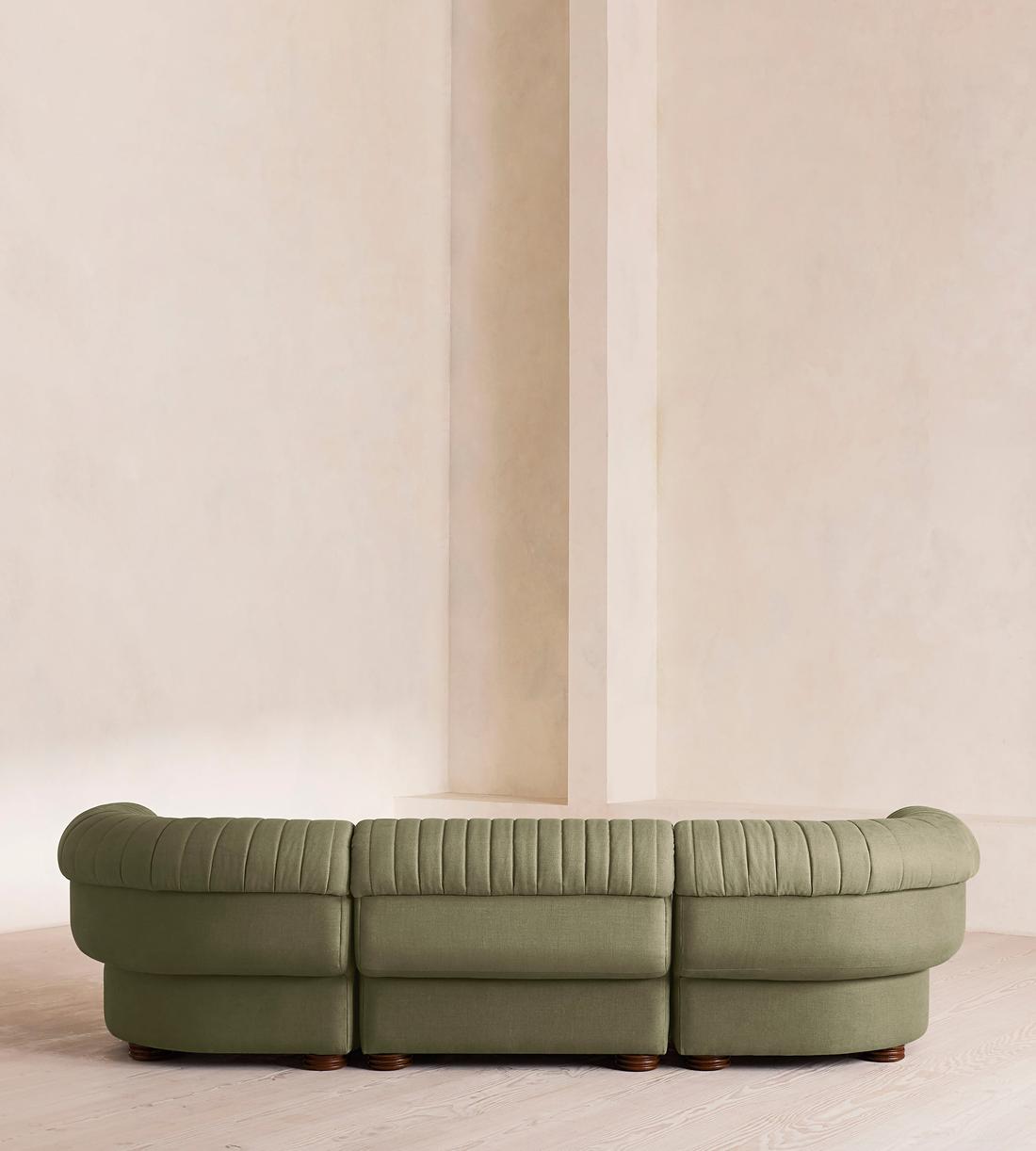 Rava Sectional Sofa - Four Seater - Velvet - Sage - US - Images - Image 4
