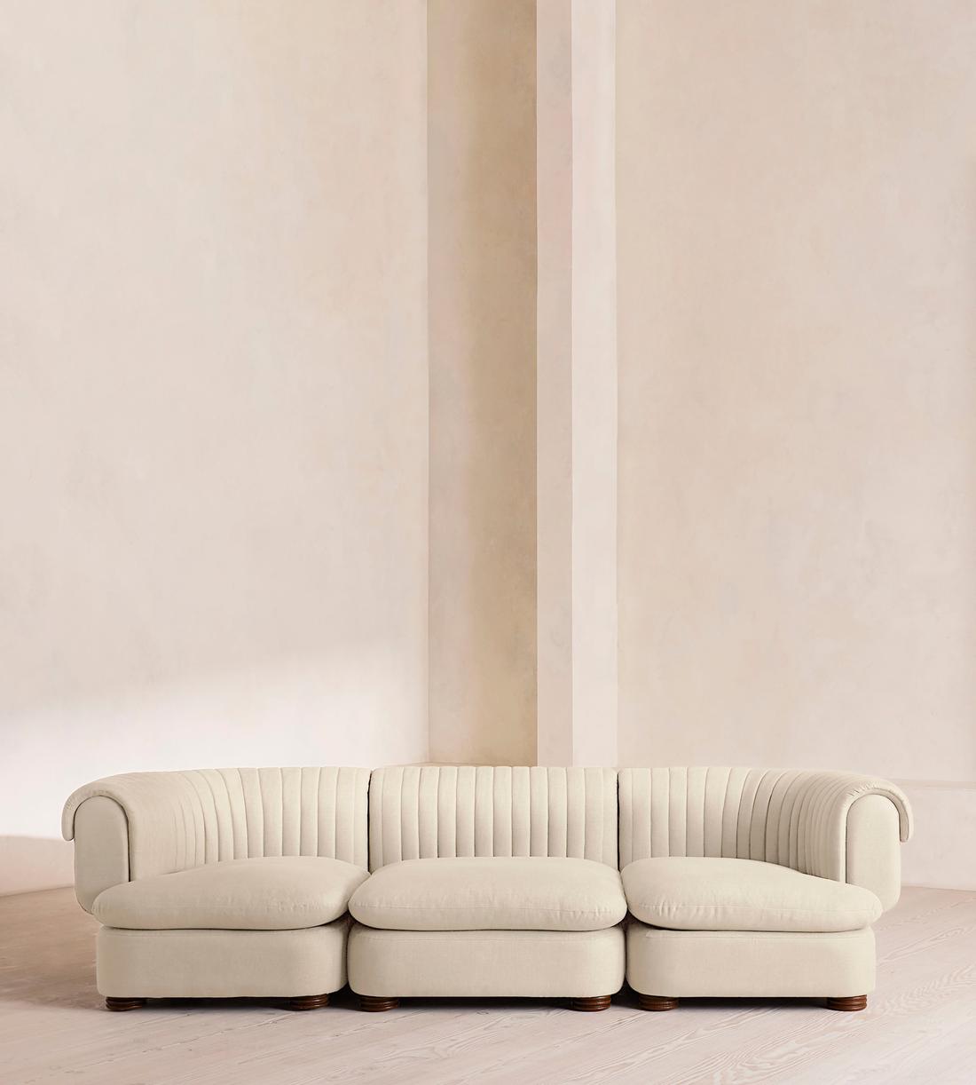 Rava Modular Sofa - Four Seater - Linen - Bisque - Listing - Image 1