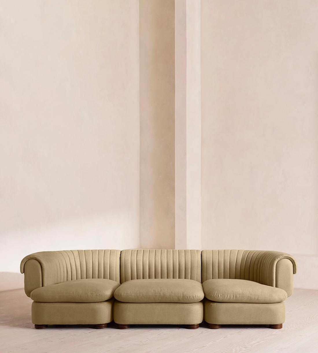 Rava Modular Sofa - Four Seater - Linen - Wheat - Listing - Image 1