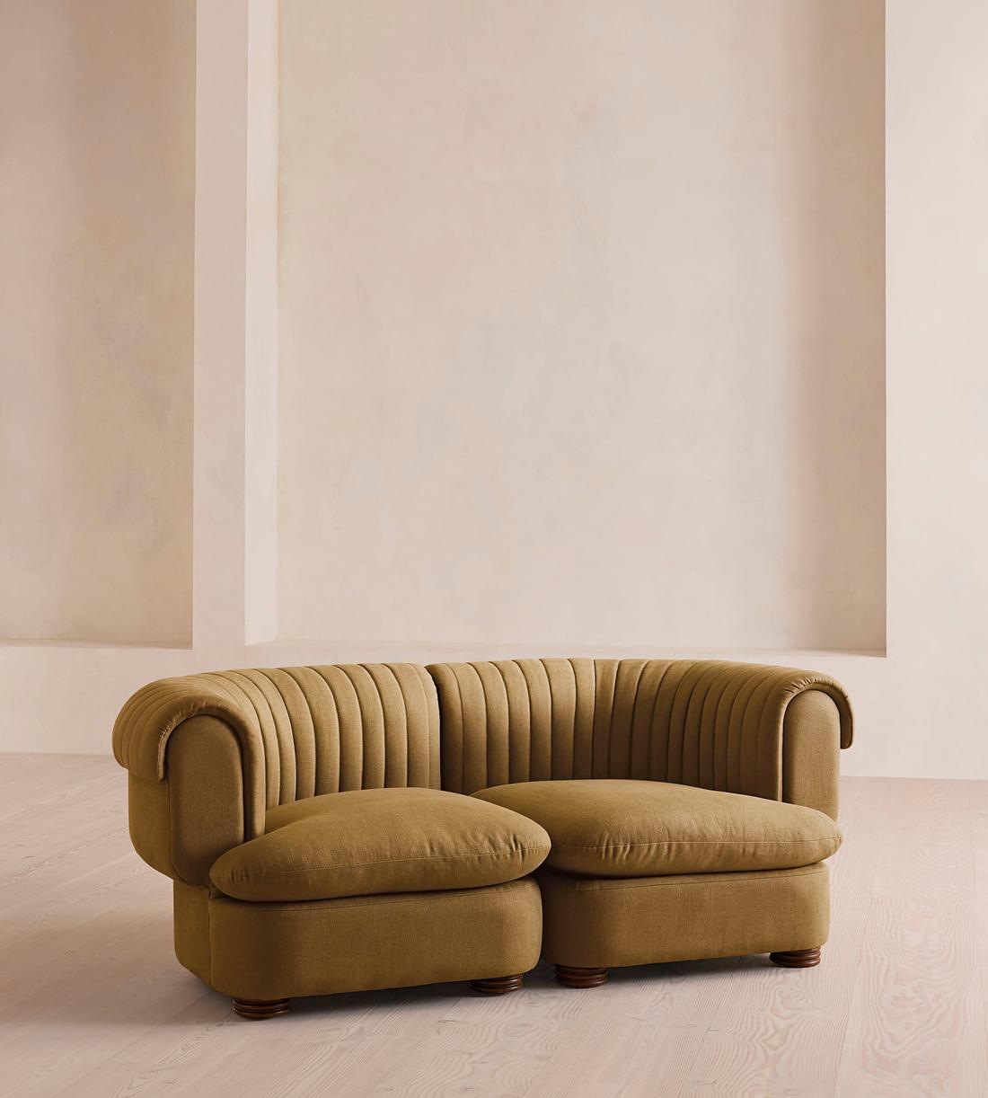 Rava Sectional Sofa - Three Seater - Linen - Ochre - US - Listing - Image 2