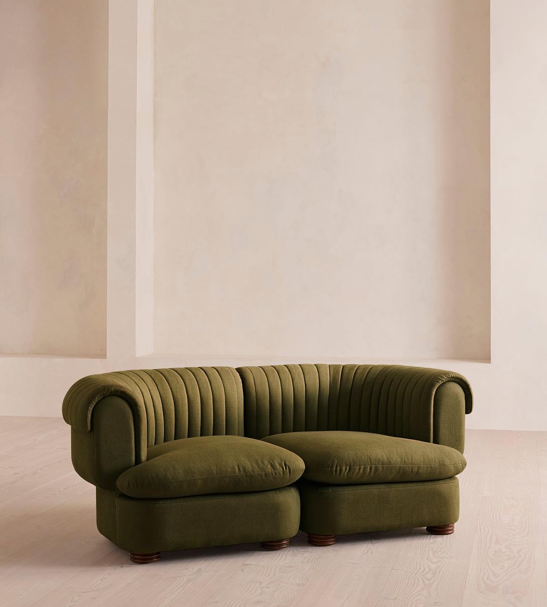 Rava Sectional Sofa - Three Seater - Linen - Olive - US - Listing - Image 2