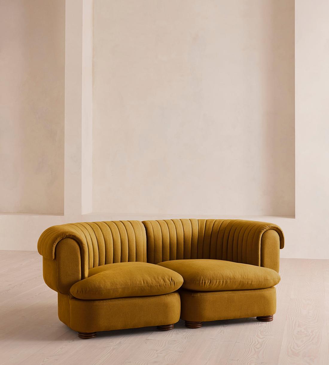 Rava Sectional Sofa - Three Seater - Linen - Turmeric - US - Listing - Image 2