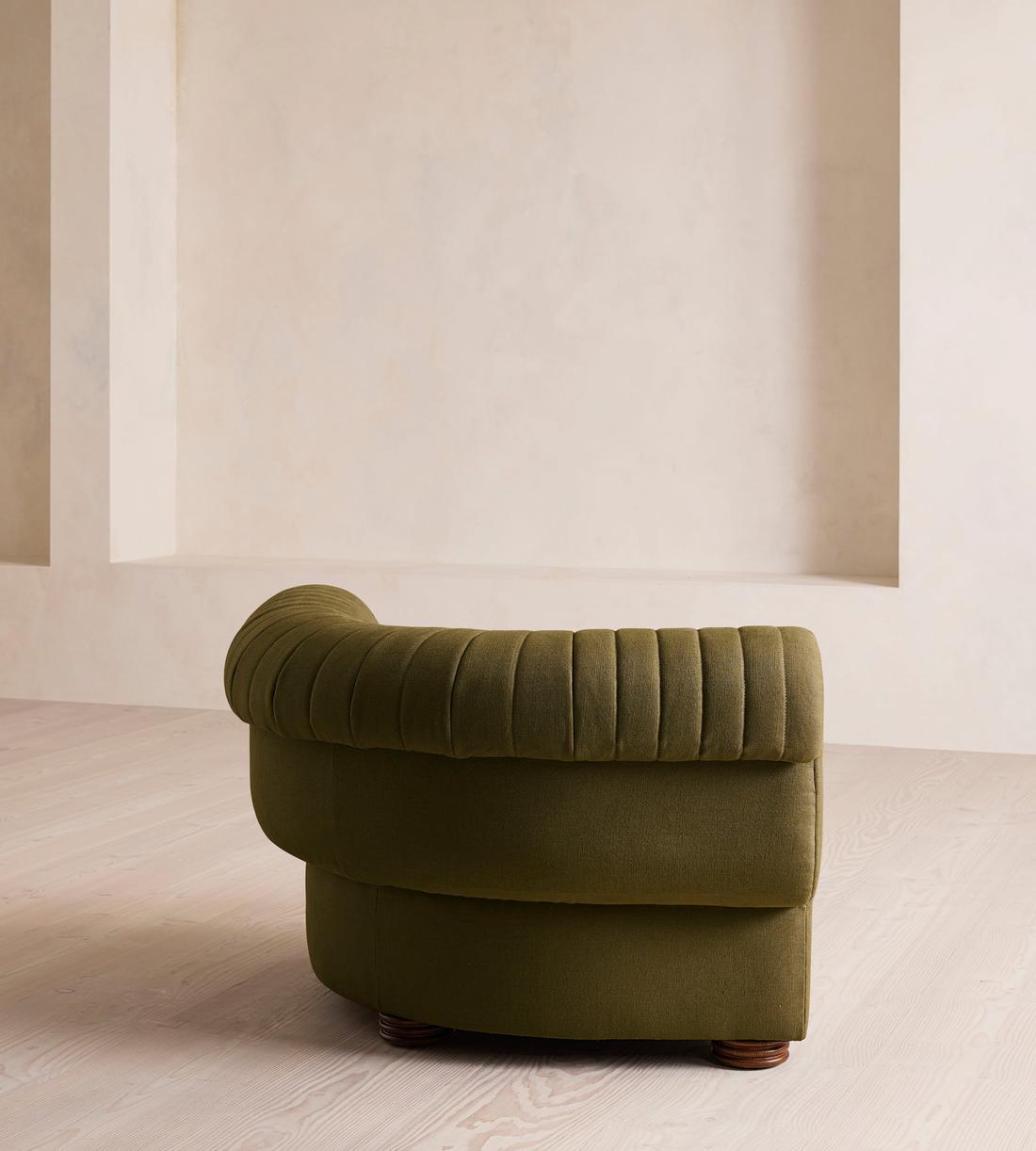 Rava Modular Sofa - Corner Module - Linen - Olive - Image 9
