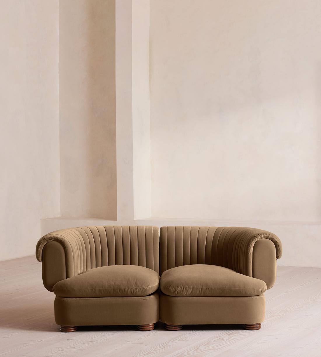 Rava Modular Sofa - Three Seater - Velvet - Truffle - UK - Listing - Image 1
