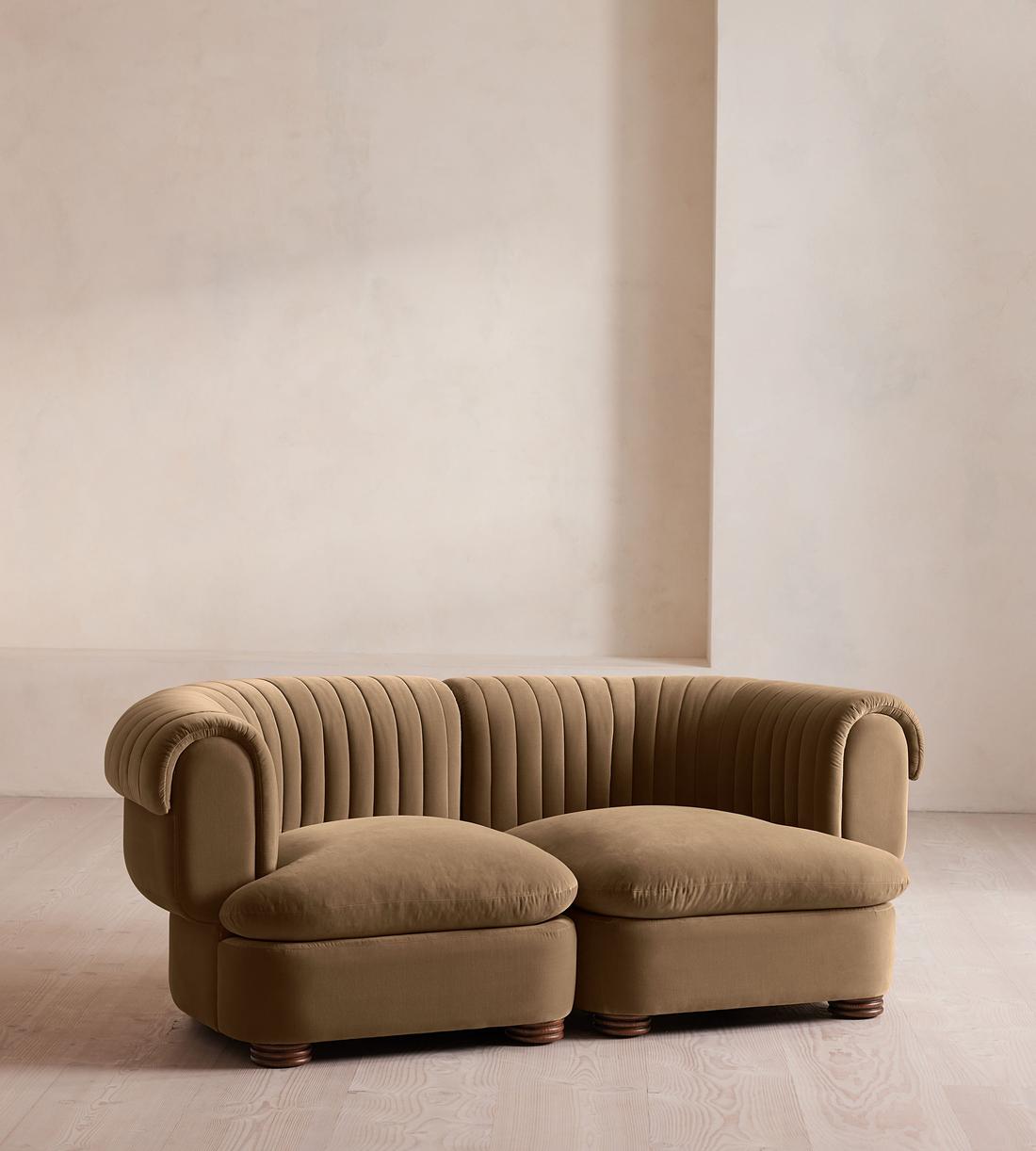 Rava Sectional Sofa - Three Seater - Velvet - Truffle - US - Listing - Image 2