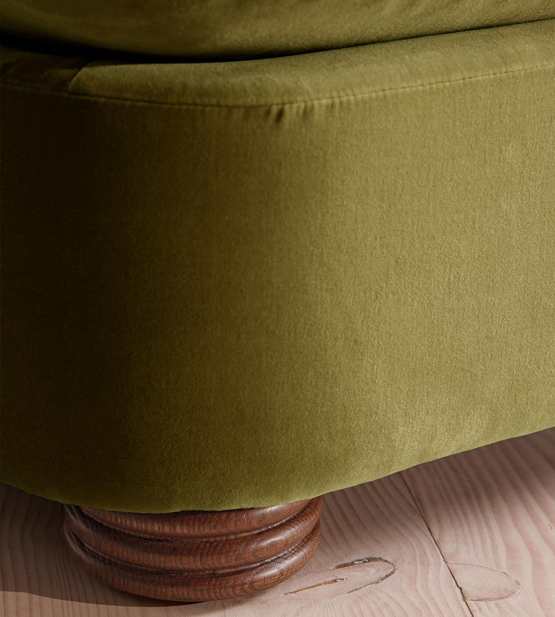Rava Three Seater Sofa - Velvet - Olive - Images - Image 7