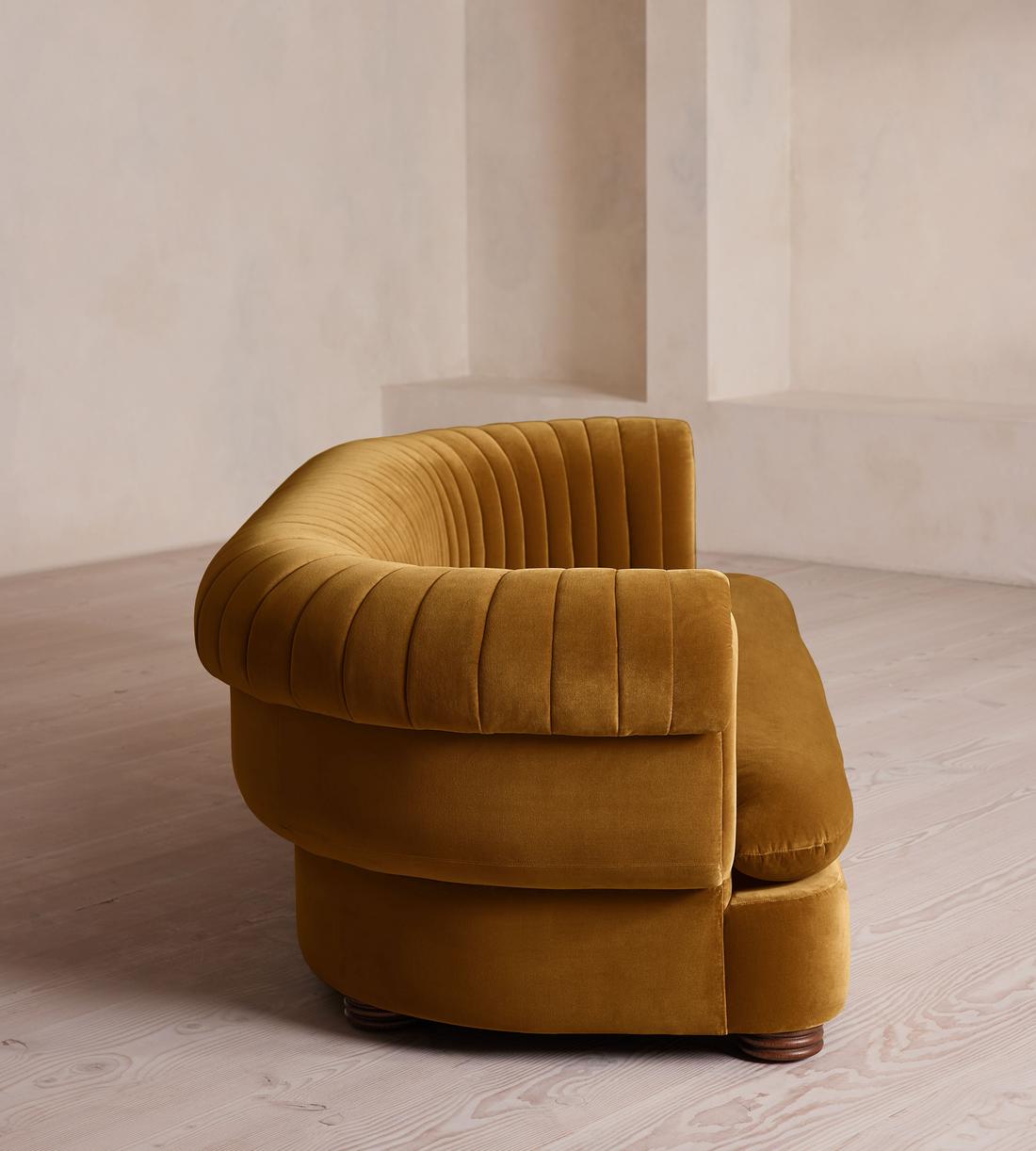 Rava Three Seater Sofa - Velvet - Mustard - US - Images - Image 3