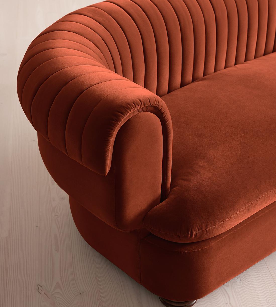 Rava Three Seater Sofa - Velvet - Rust - US - Images - Image 5