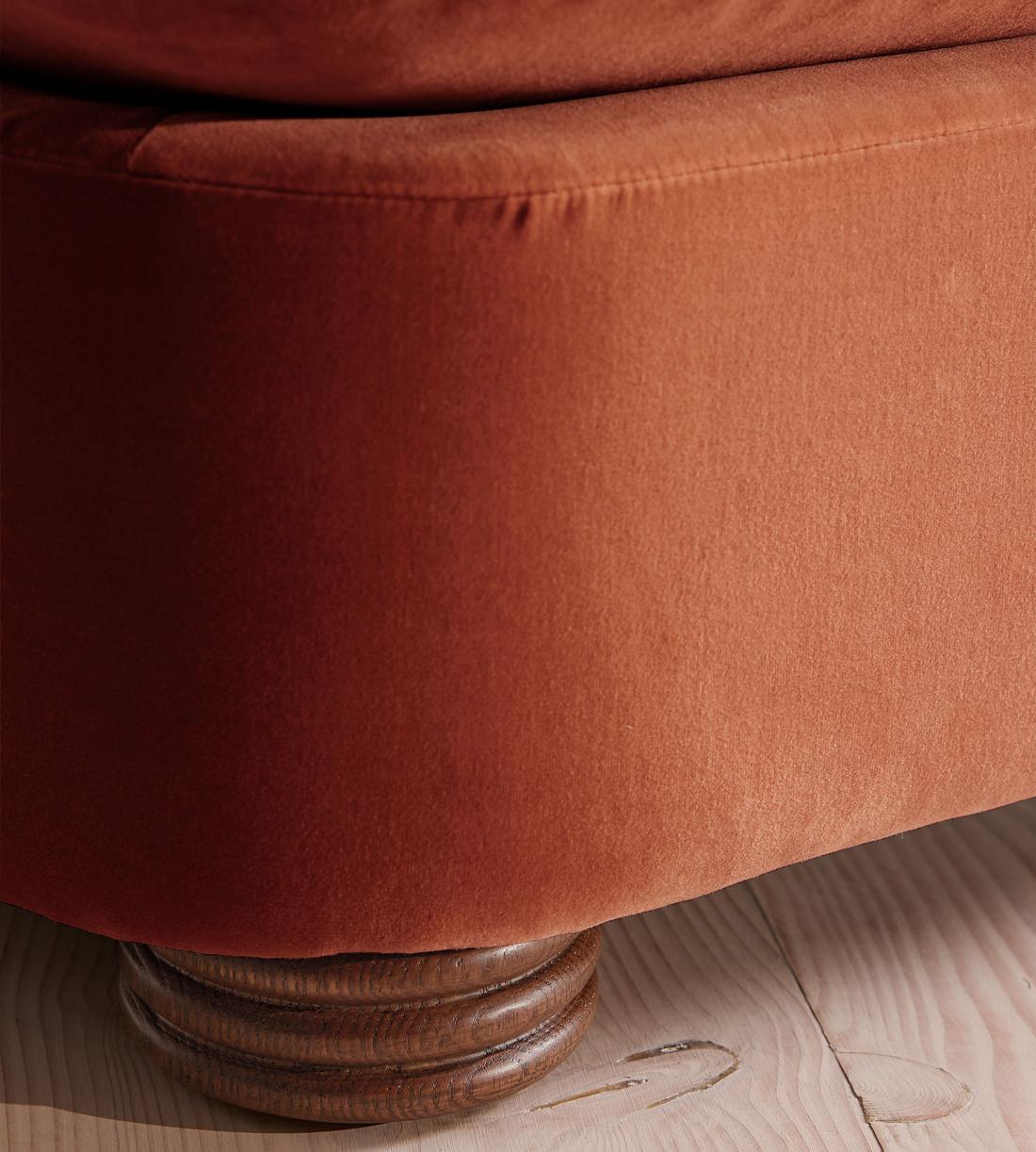 Rava Three Seater Sofa - Velvet - Rust - US - Images - Image 7