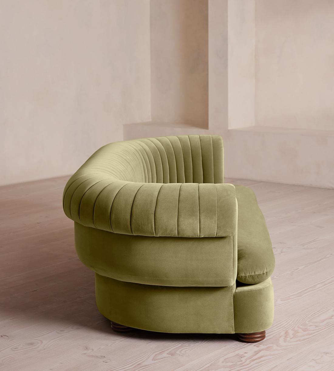 Rava Three Seater Sofa - Velvet - Lichen - Images - Image 3