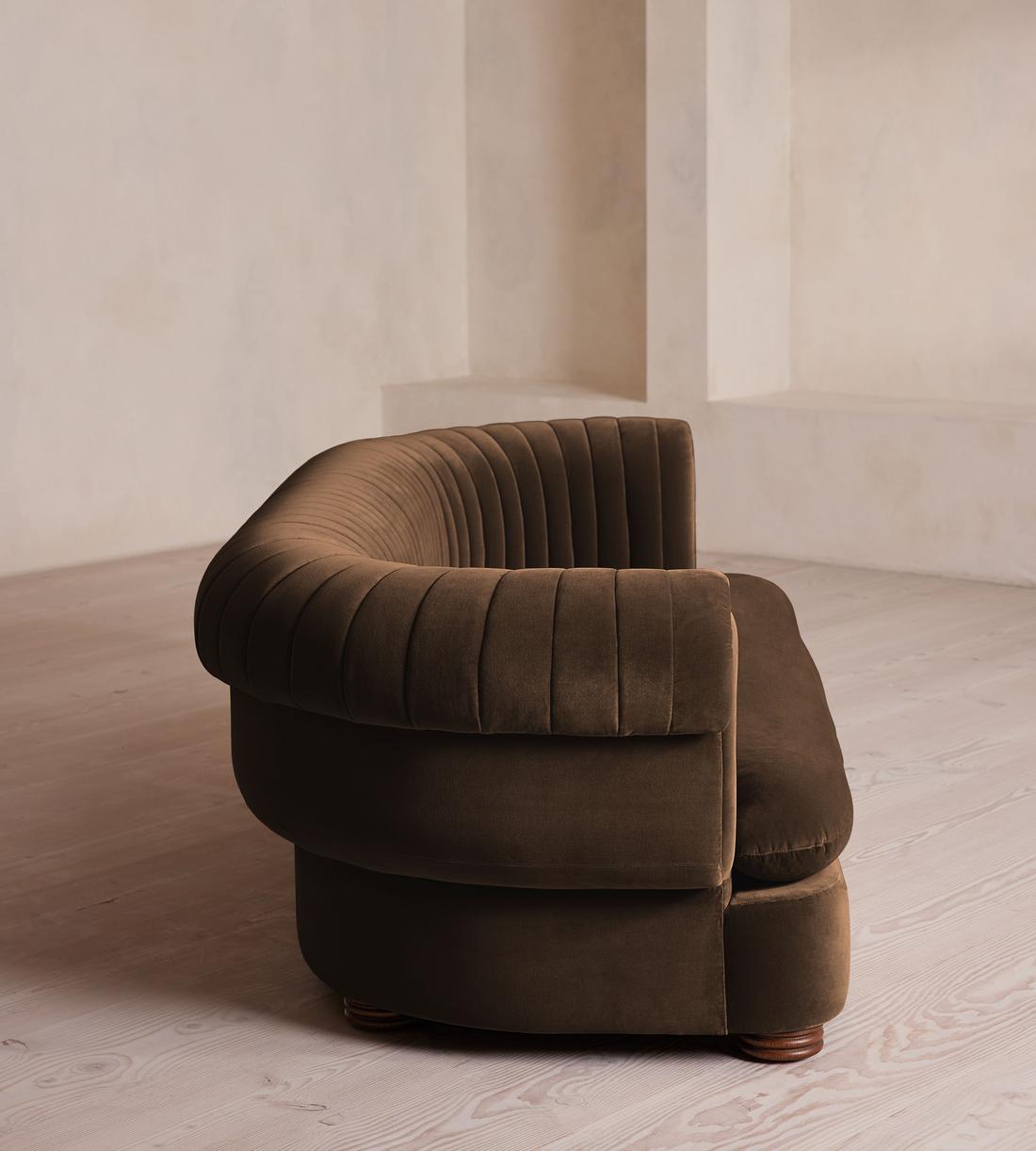 Rava Three Seater Sofa - Velvet - Chocolate - US - Images - Image 3