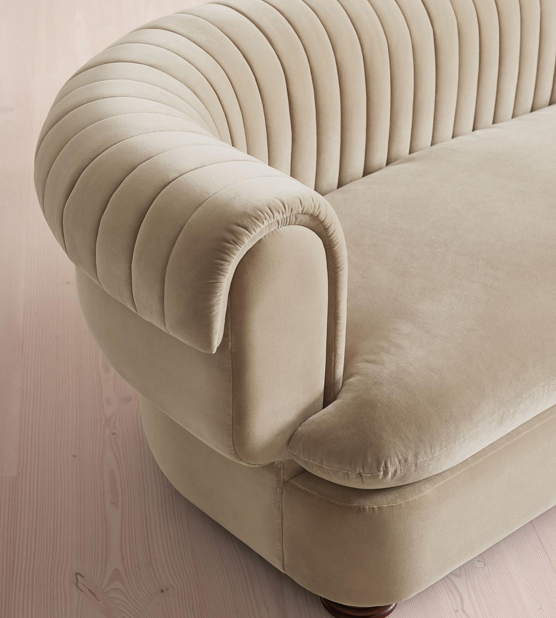 Rava Three Seater Sofa - Velvet - Oyster - UK - Images - Image 5