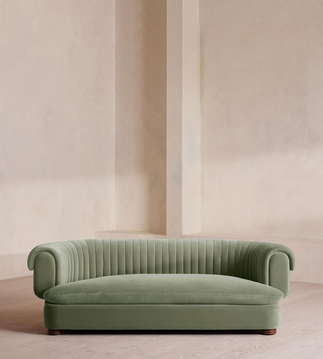Rava Three Seater Sofa - Velvet - Seafoam - US - Listing - Image 1