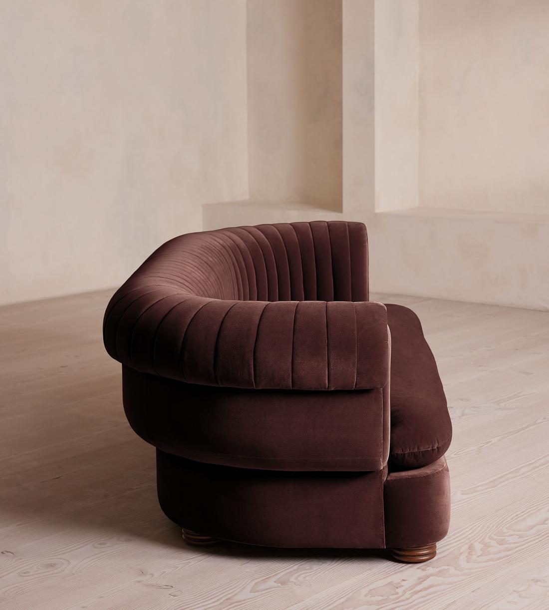 Rava Three Seater Sofa - Velvet - Aubergine - UK - Images - Image 3