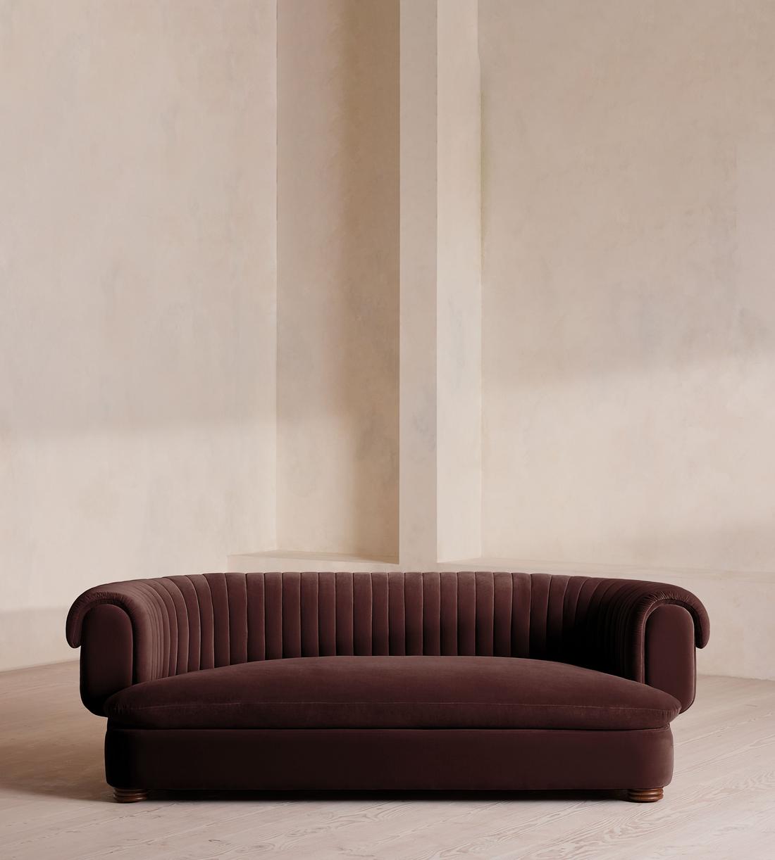 Rava Three Seater Sofa - Velvet - Aubergine - US - Listing - Image 1